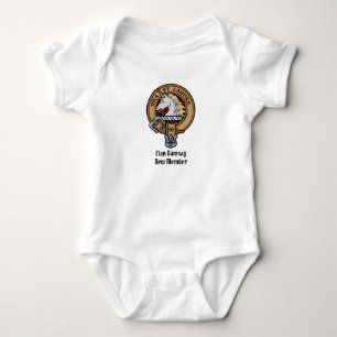 Clan Ramsay Crest over Red Tartan Baby Bodysuit