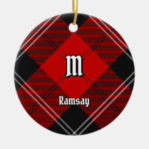 Clan Ramsay Red Tartan Ceramic Ornament