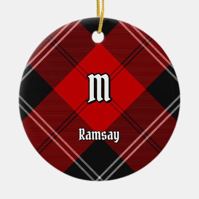 Clan Ramsay Red Tartan Ceramic Ornament (Front)