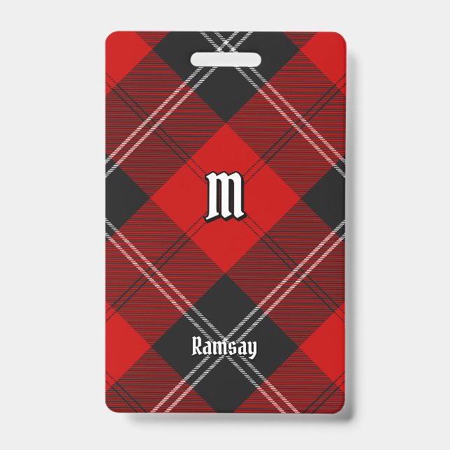 Clan Ramsay Red Tartan ID Badge (Front)