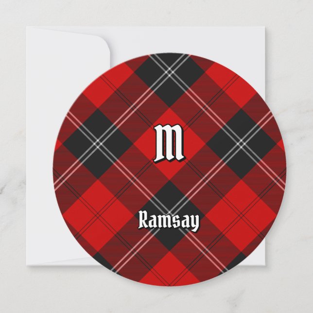 Clan Ramsay Red Tartan Invitation (Front)