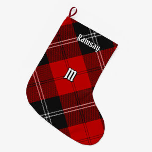 Clan Ramsay Red Tartan Large Christmas Stocking