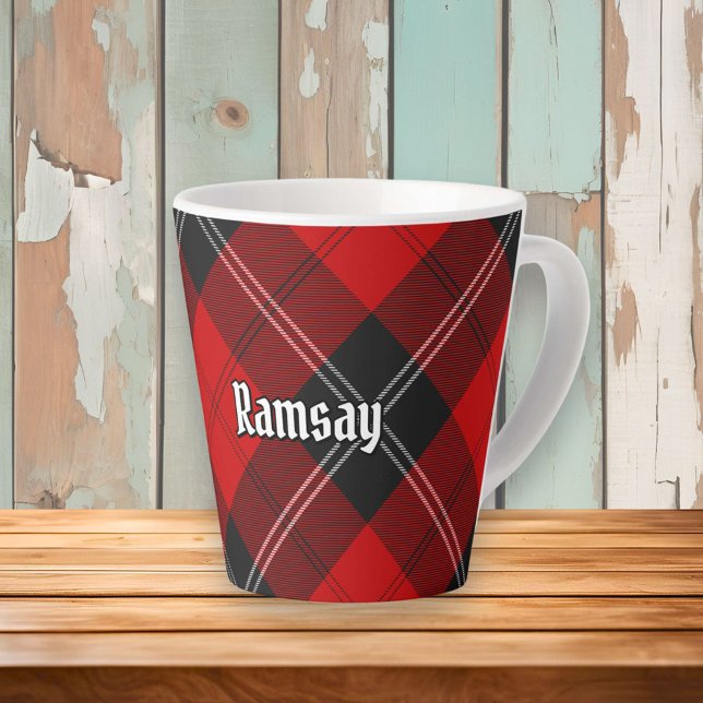 Clan Ramsay Red Tartan Latte Mug (Creator Uploaded)