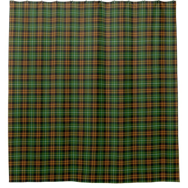 Clan Ramsay Scottish Classic Orange Hunting Tartan Shower Curtain (Front)