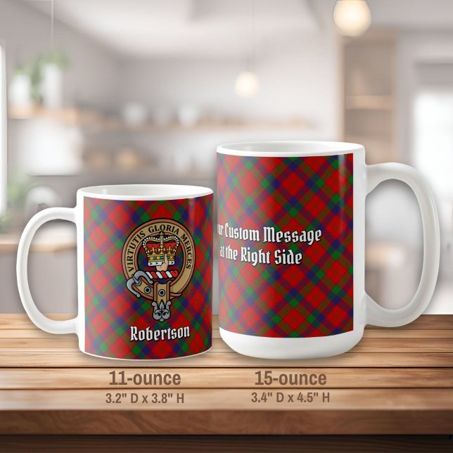 Clan Robertson Crest over Tartan Coffee Mug (Creator Uploaded)