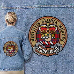 Clan Robertson Crest over Tartan Denim Jacket