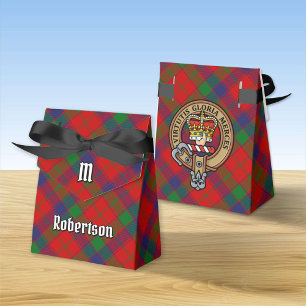 Clan Robertson Crest over Tartan Favour Box
