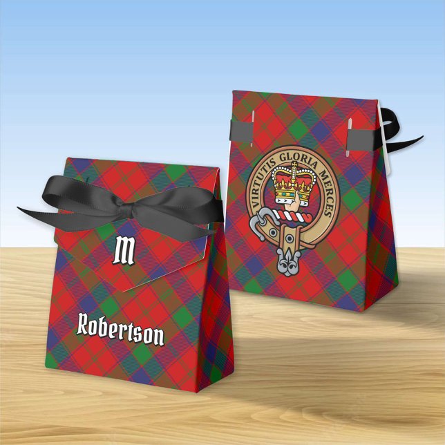 Clan Robertson Crest over Tartan Favour Box (Creator Uploaded)