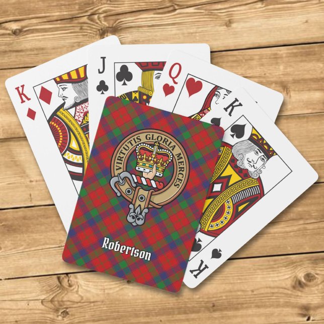 Clan Robertson Crest over Tartan Playing Cards (Creator Uploaded)