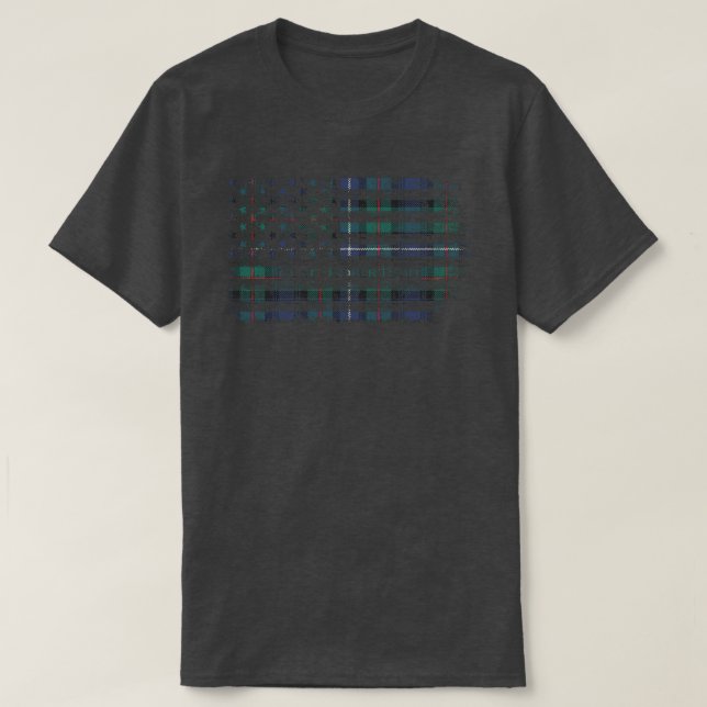 Clan Robertson Hunting Scottish tartan US flag kil T-Shirt (Design Front)