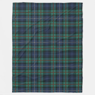 Clan Robertson Plaid Purple Green Tartan Check Fleece Blanket
