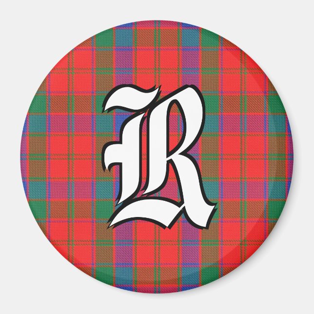 Clan Robertson Tartan Plaid Accents Magnet (Front)