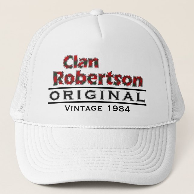 Clan Robertson Vintage Customise Your Birthyear Trucker Hat (Front)