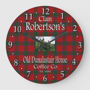 Clan Robertson's Old Dunalastair House Coffee Co. Large Clock