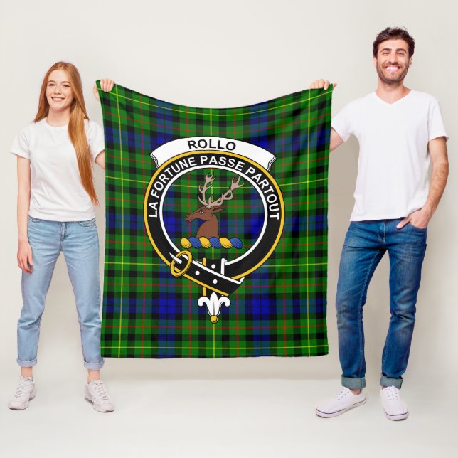 Clan Rollo Tartan Plaid Fleece Blanket (In Situ)
