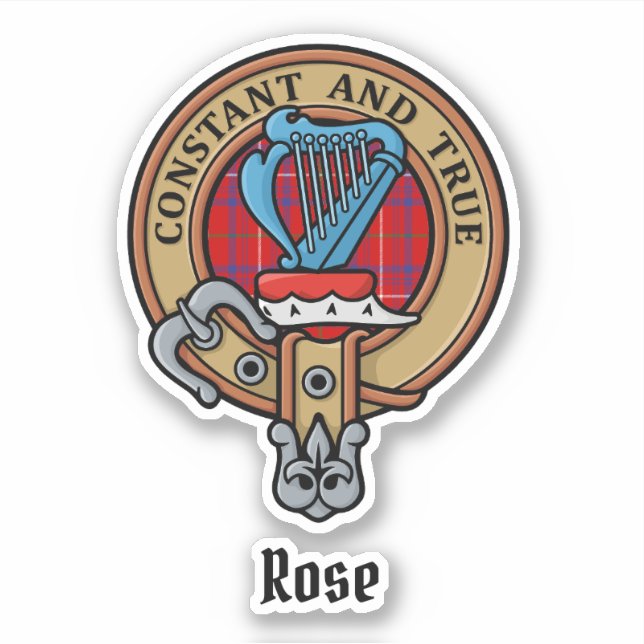 Clan Rose Crest over Tartan (Front)