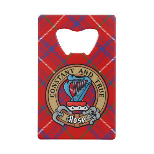 Clan Rose Crest over Tartan