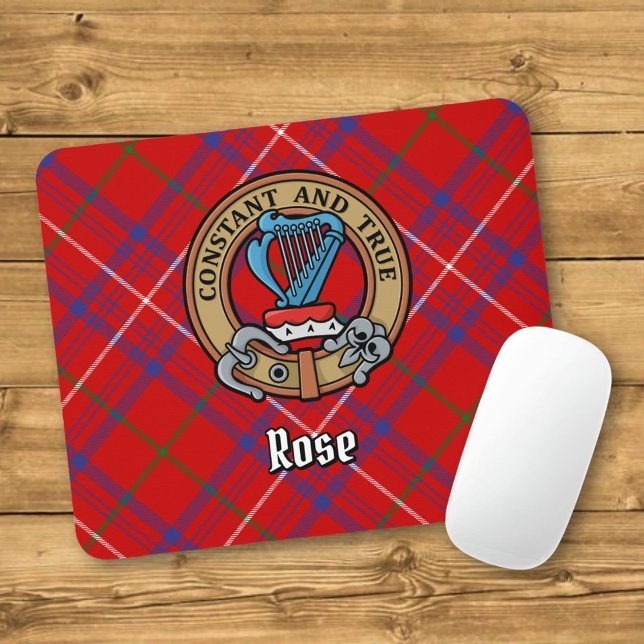 Clan Rose Crest over Tartan Mouse Pad (Creator Uploaded)