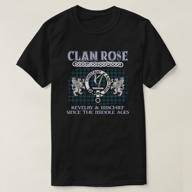Clan Rose crest Scottish clans Scottish surname T-Shirt (Design Front)