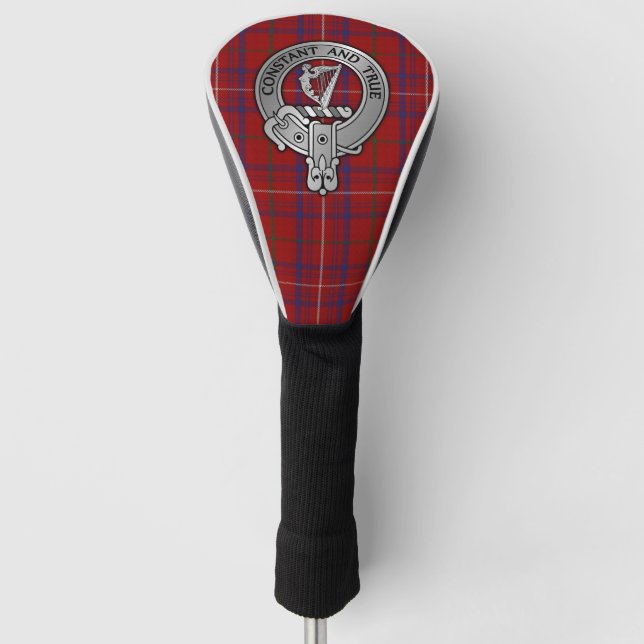 Clan Rose Crest & Tartan  Golf Head Cover (Front)