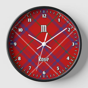 Clan Rose Tartan Clock