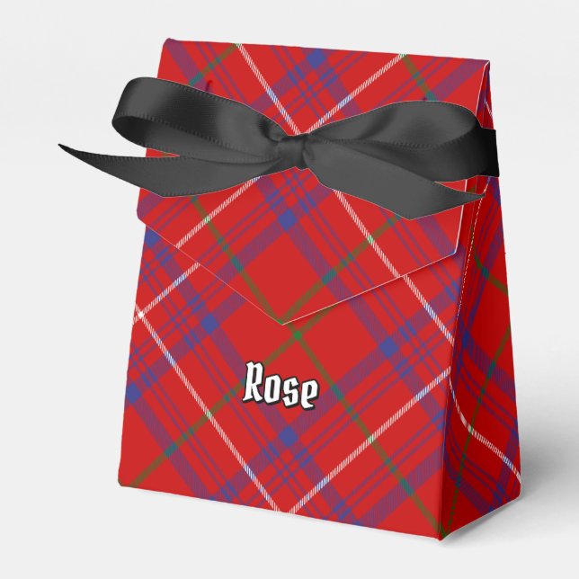 Clan Rose Tartan Favour Box (Front Side)