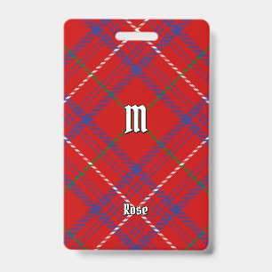 Clan Rose Tartan ID Badge