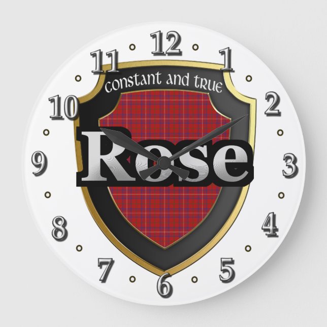 Clan Rose Tartan Scottish Dream Clock (Front)