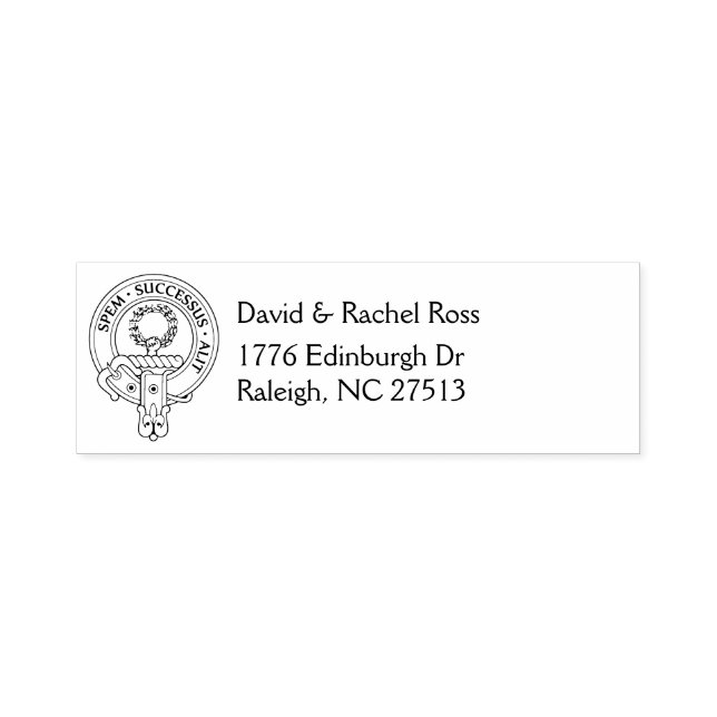 Clan Ross [EDIT] Crest & Address Self-inking Stamp (Design)