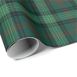 Clan Ross Hunting Tartan Green Plaid Wrapping Paper