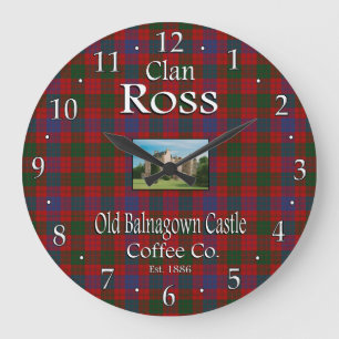 Clan Ross Old Balnagown Castle Coffee Co. Large Clock