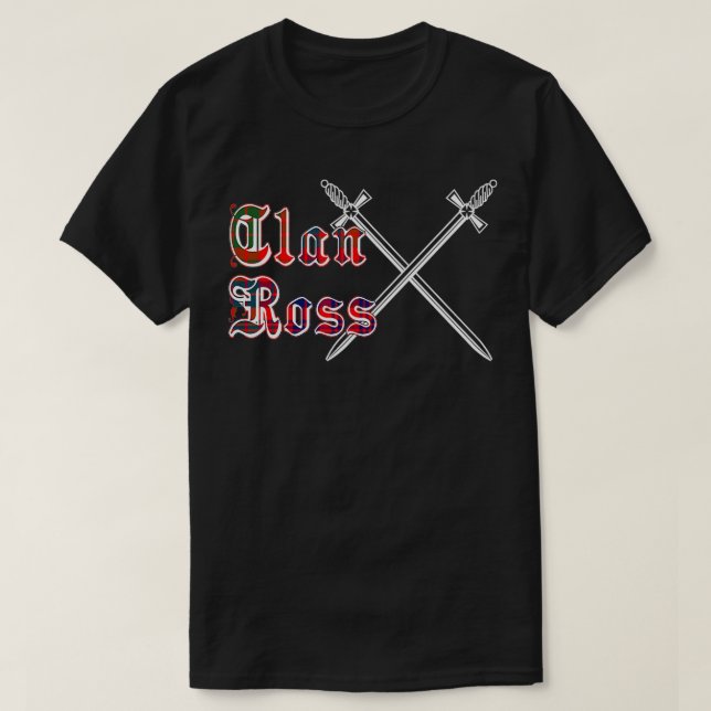 Clan Ross surname last name Scottish Tartan  T-Shirt (Design Front)