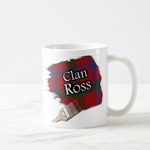 Clan Ross Tartan Paint Brush Cup Mug