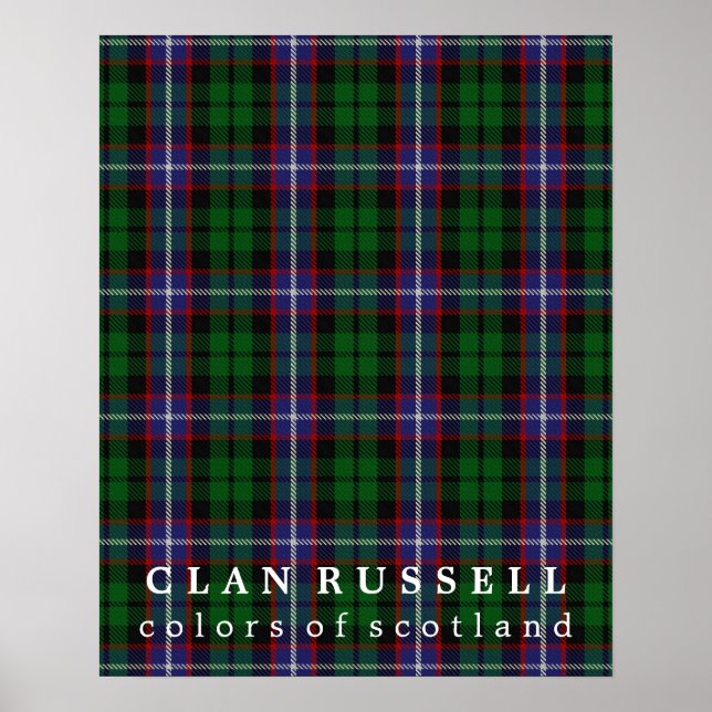 Clan Russell Colours of Scotland Tartan Poster (Front)
