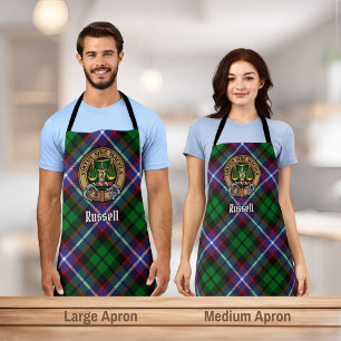 Clan Russell Crest over Tartan Apron