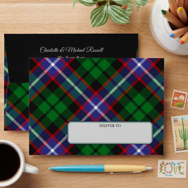 Clan Russell Tartan Envelope (Desk)