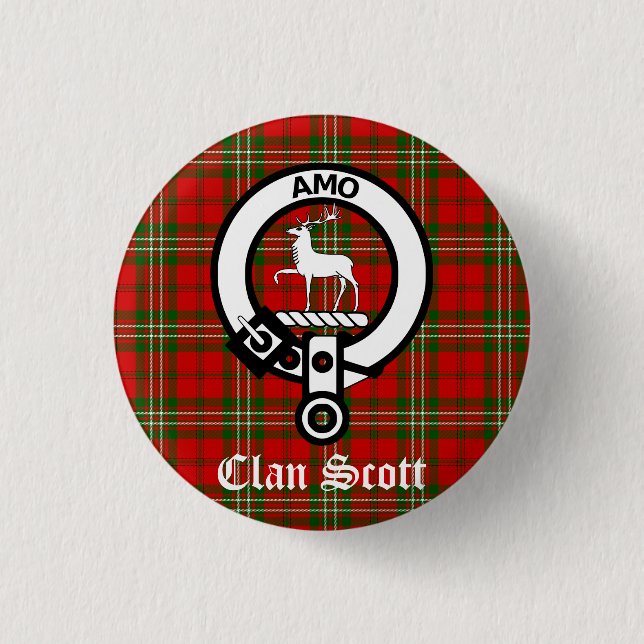 Clan Scott Crest Badge and Tartan (Front)