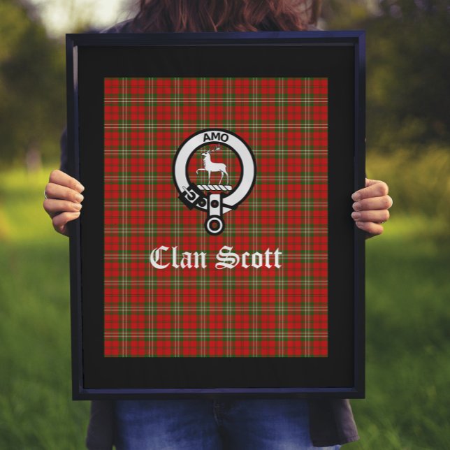 Clan Scott Crest Badge & Tartan Poster (Check out the entire collection of Clan Scott gifts & gear!)