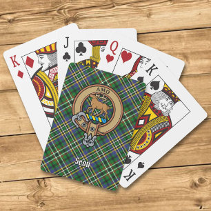 Clan Scott Crest over Green Tartan Playing Cards