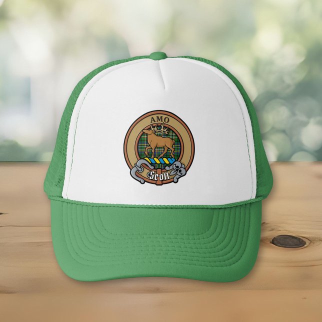 Clan Scott Crest over Green Tartan Trucker Hat (Creator Uploaded)