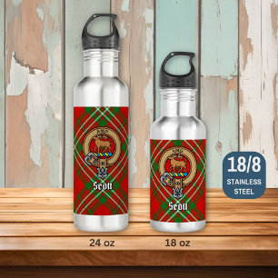 Clan Scott Crest over Red Tartan 710 Ml Water Bottle