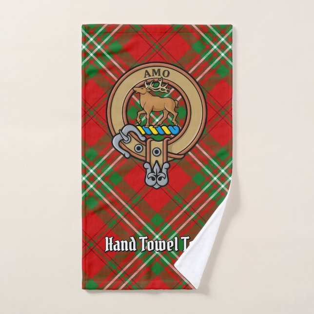 Clan Scott Crest over Red Tartan Bath Towel Set (Hand Towel)