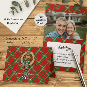 Clan Scott Crest over Red Tartan Invitation
