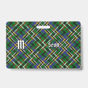 Clan Scott Green Tartan Badge ID Badge