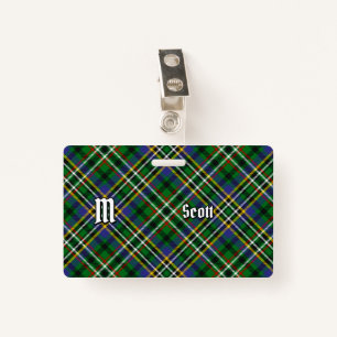 Clan Scott Green Tartan Badge ID Badge