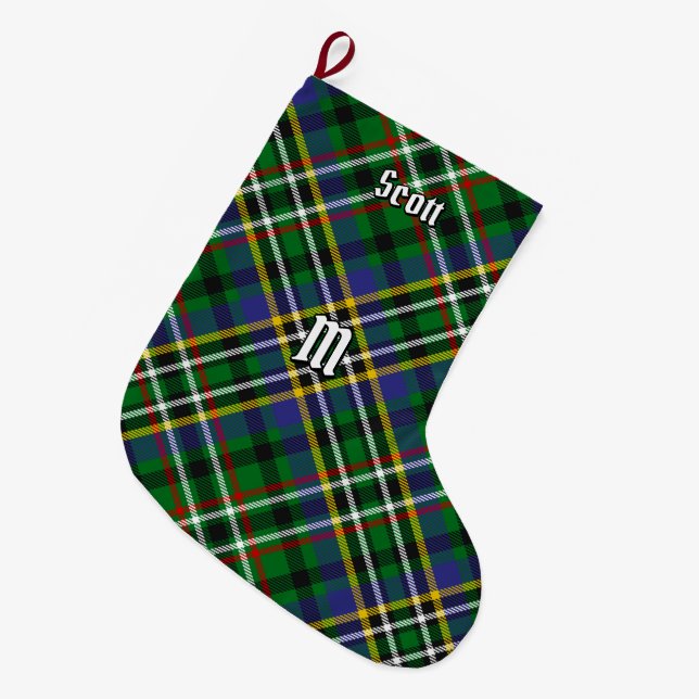 Clan Scott Green Tartan Christmas Stocking (Front (Hanging))