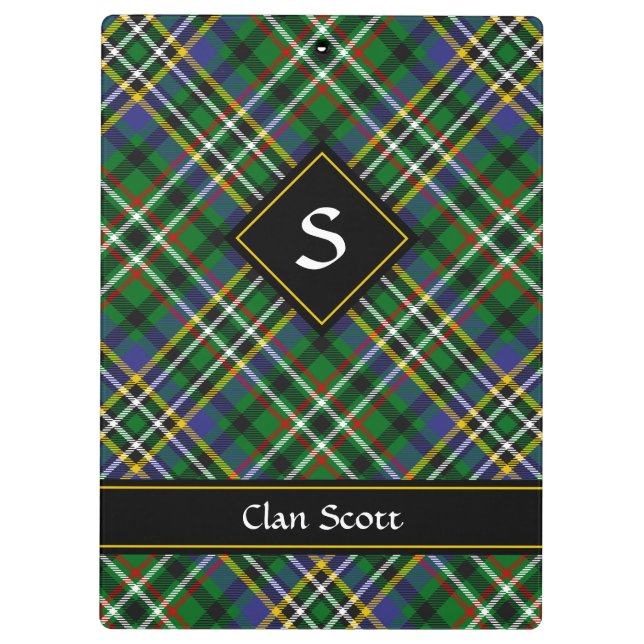 Clan Scott Green Tartan Clipboard (Back)