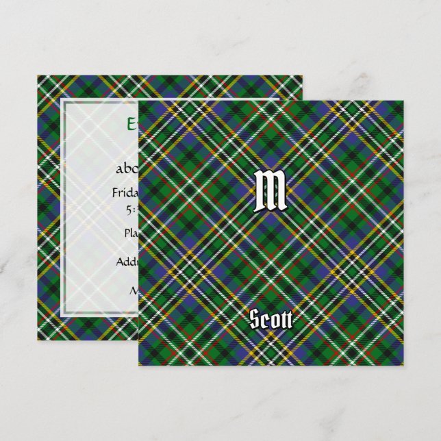 Clan Scott Green Tartan Invitation (Front/Back)