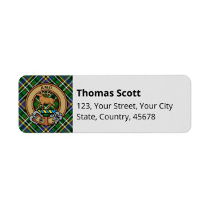 Clan Scott Green Tartan Label Return Address Label