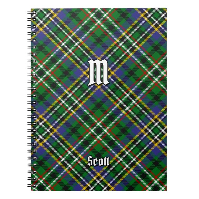 Clan Scott Green Tartan Notebook (Front)